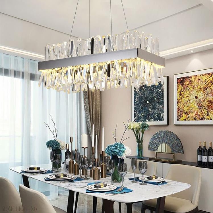 Arsenio Rectangular Crystal Chandelier-Nobipets