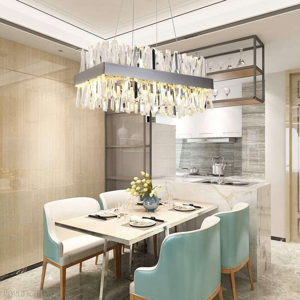 Arsenio Rectangular Crystal Chandelier-Nobipets