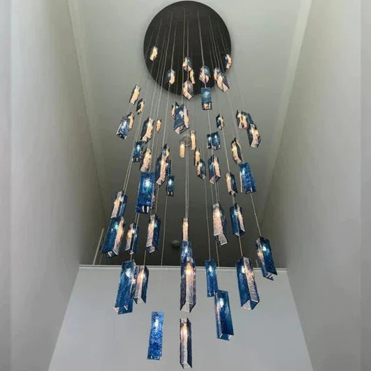 Art Design 1/25/60/84-Light Colorful Rectangle Cluster Glass Tile Pendant/Chandelier-Nobipets