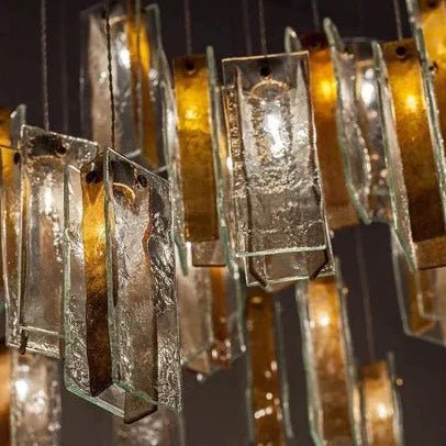 Art Design 1/25/60/84-Light Colorful Rectangle Cluster Glass Tile Pendant/Chandelier-Nobipets