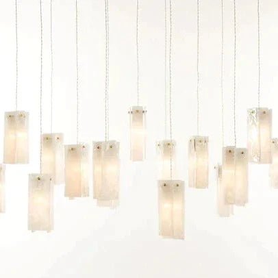 Art Design 1/25/60/84-Light Colorful Rectangle Cluster Glass Tile Pendant/Chandelier-Nobipets