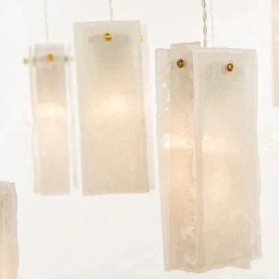 Art Design 1/25/60/84-Light Colorful Rectangle Cluster Glass Tile Pendant/Chandelier-Nobipets