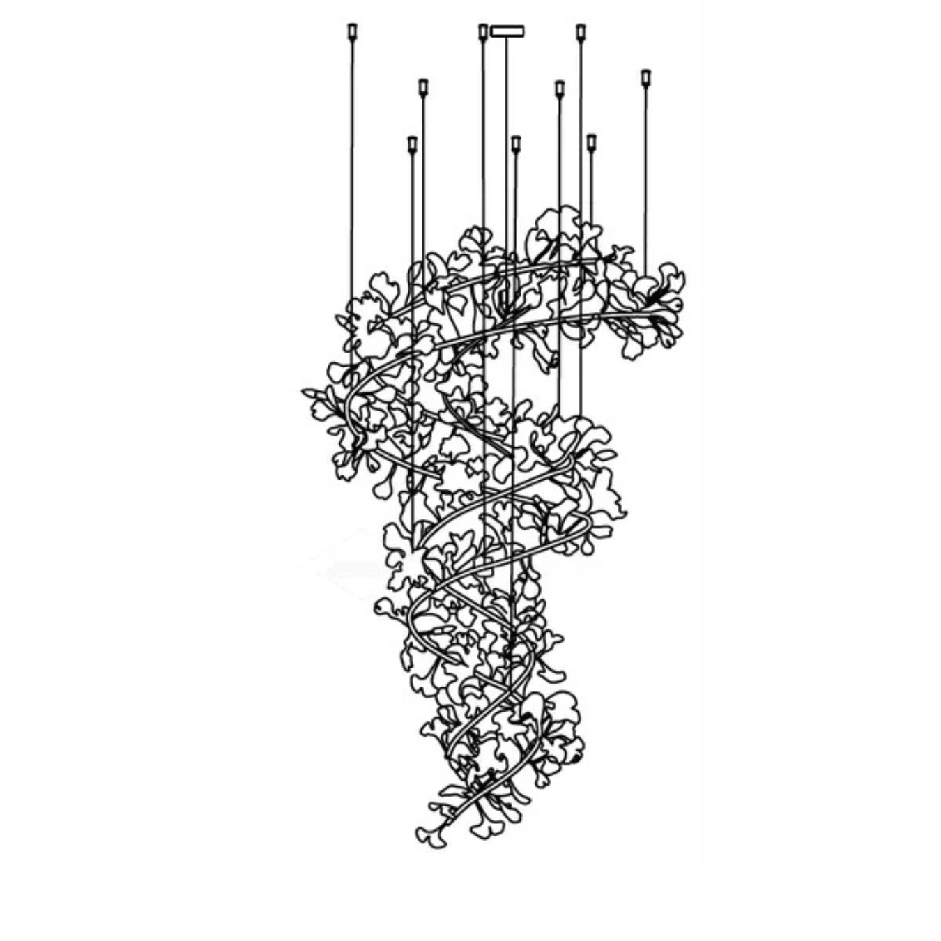 Art Design Ceramic Ginkgo Chandelier for Living Room/Staircase/Entryway/Foyer-Nobipets