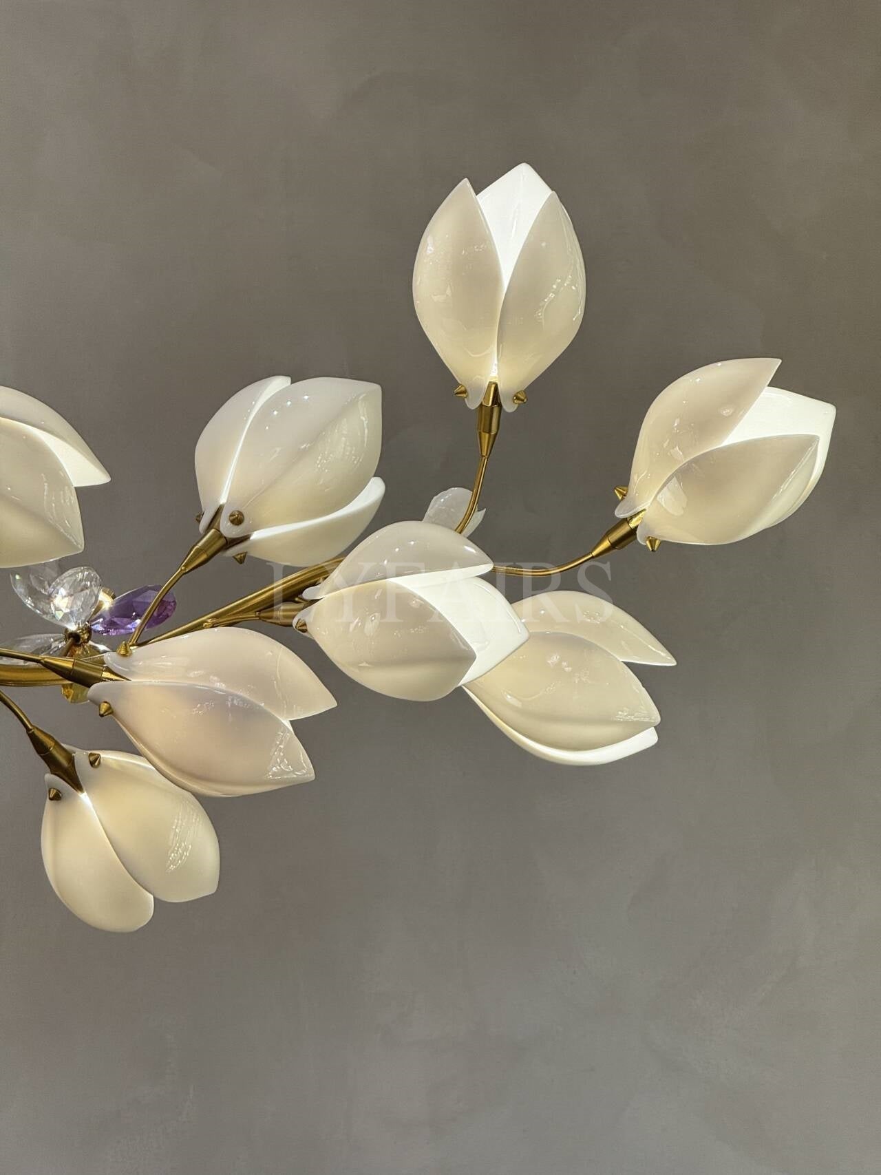 Art Design Creative Ceramic Magnolia Ring/Linear Chandelier for Bedroom/Living Room/Dining Room/Kitchen Island-Nobipets