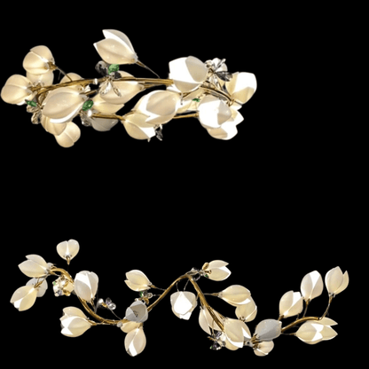 Art Design Creative Ceramic Magnolia Ring/Linear Chandelier for Bedroom/Living Room/Dining Room/Kitchen Island-Nobipets