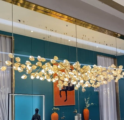 Art Design Creative Ceramic Magnolia Ring/Linear Chandelier for Bedroom/Living Room/Dining Room/Kitchen Island-Nobipets