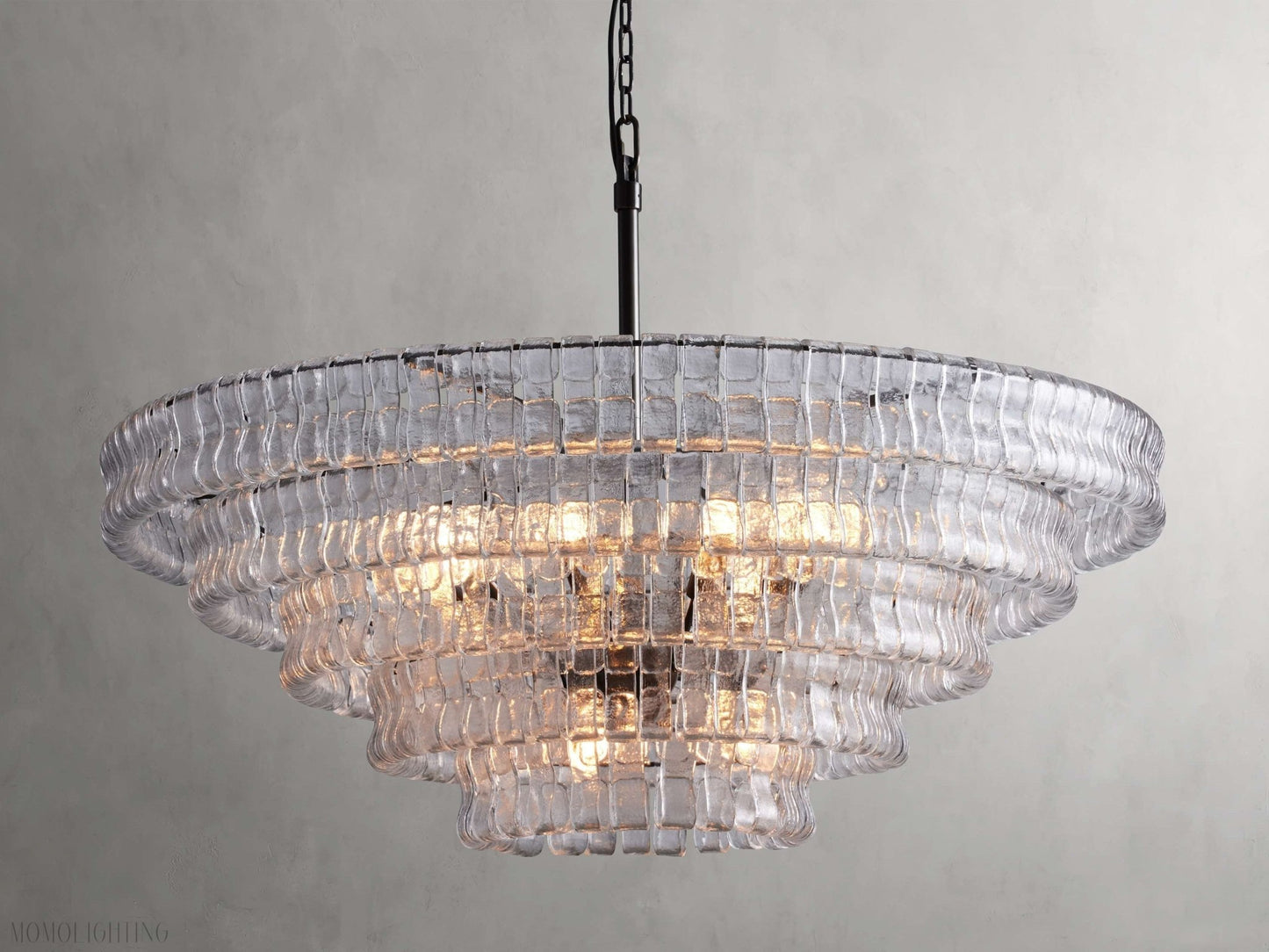 Art Glass Ghiaccio Round Chandelier 36" 48" 60"-Nobipets