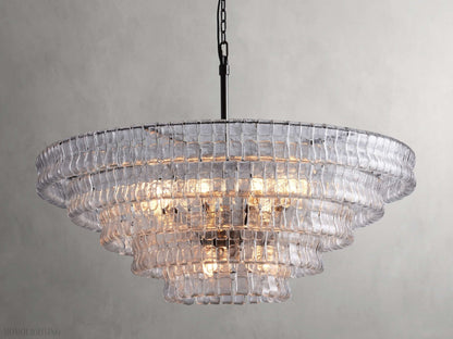 Art Glass Ghiaccio Round Chandelier 36" 48" 60"-Nobipets