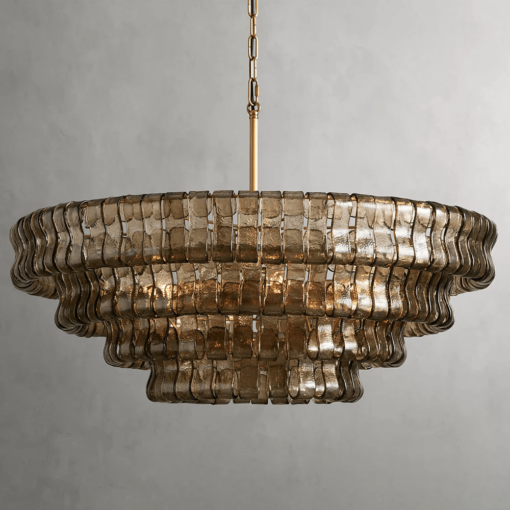 Art Glass Ghiaccio Round Chandelier 36" 48" 60"-Nobipets