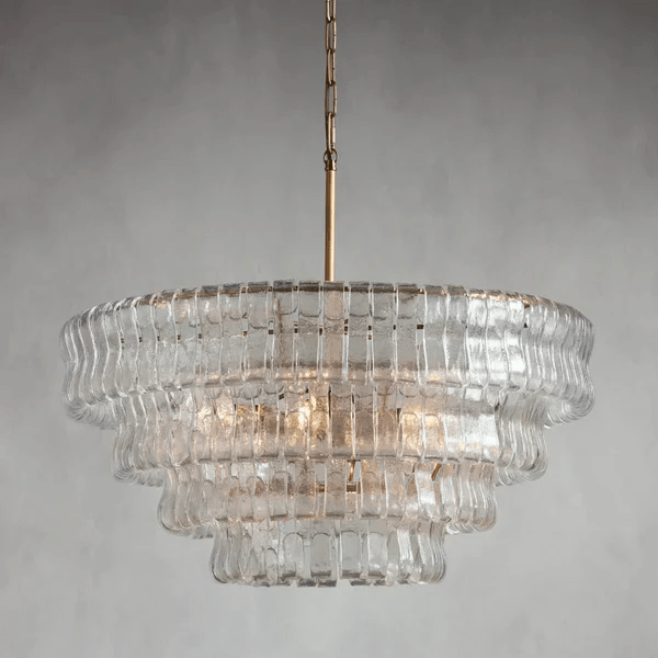 Art Glass Ghiaccio Round Chandelier 36" 48" 60"-Nobipets