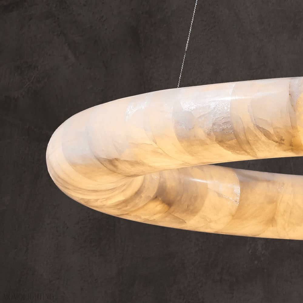 Art Rivage Calcite Curve Ring Chandelier 32" 40" 60"-Nobipets