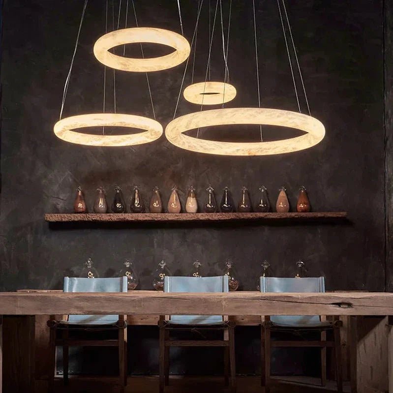 Art Rivage Calcite Curve Ring Chandelier 32" 40" 60"-Nobipets