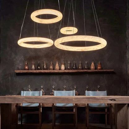Art Rivage Calcite Curve Ring Chandelier 32" 40" 60"-Nobipets