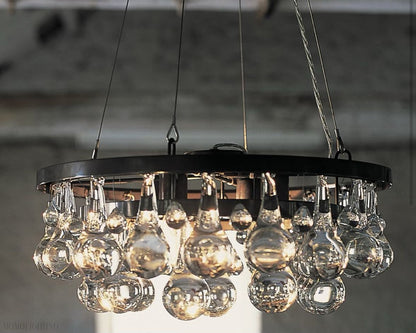 Artistic Pear Round Chandelier 18", Dining Room Round Chandelier-Nobipets