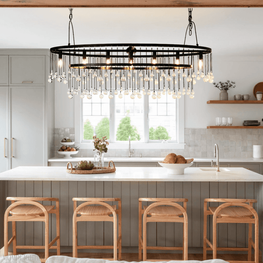 Aubrey 7 Light Oval Chandelier-Nobipets