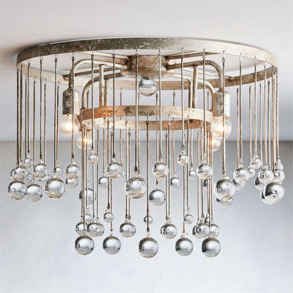 Aubrey Crystal Ball Flushmount Lamp