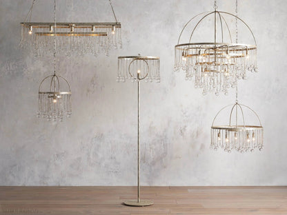 Aubrey Crystal Ball Rectangular Chandelier 47'' 60''-Nobipets