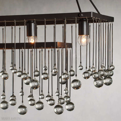 Aubrey Crystal Ball Rectangular Chandelier 47'' 60''-Nobipets