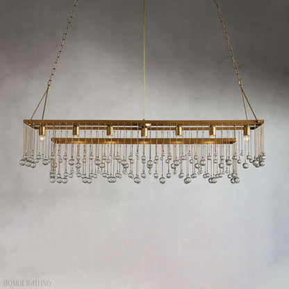 Aubrey Crystal Ball Rectangular Chandelier 47'' 60''-Nobipets