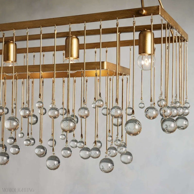 Aubrey Crystal Ball Rectangular Chandelier 47'' 60''-Nobipets