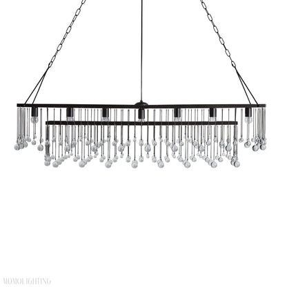 Aubrey Crystal Ball Rectangular Chandelier 47'' 60''-Nobipets