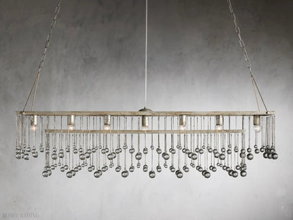 Aubrey Crystal Ball Rectangular Chandelier 47'' 60''-Nobipets