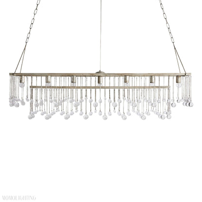 Aubrey Crystal Ball Rectangular Chandelier 47'' 60''-Nobipets