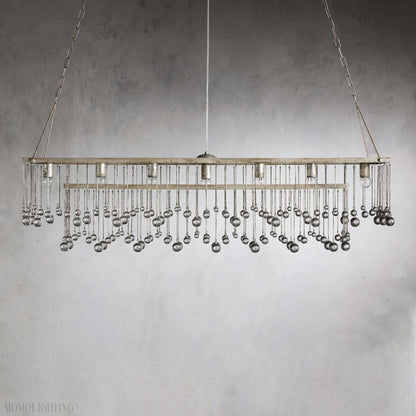Aubrey Crystal Ball Rectangular Chandelier 47'' 60''-Nobipets