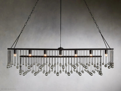 Aubrey Crystal Ball Rectangular Chandelier 47'' 60''-Nobipets
