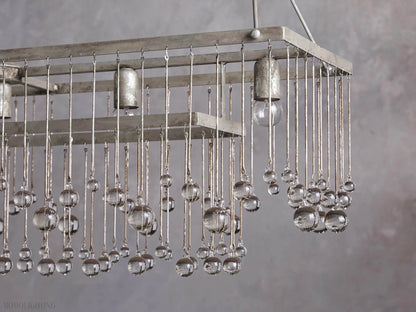Aubrey Crystal Ball Rectangular Chandelier 47'' 60''-Nobipets