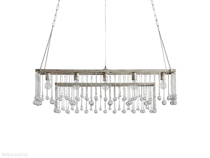 Aubrey Crystal Ball Rectangular Chandelier 47'' 60''-Nobipets
