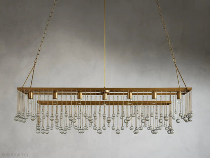 Aubrey Crystal Ball Rectangular Chandelier 47'' 60''-Nobipets
