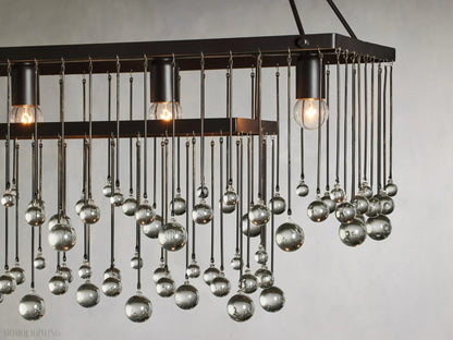 Aubrey Crystal Ball Rectangular Chandelier 47'' 60''-Nobipets