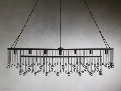 Aubrey Crystal Ball Rectangular Chandelier 47'' 60''-Nobipets