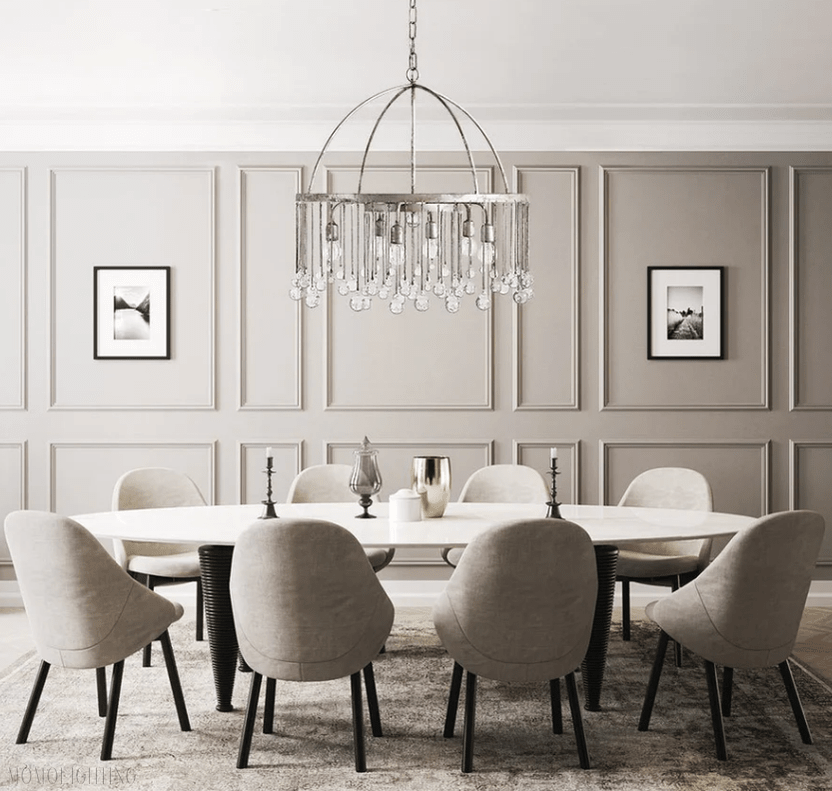 Aubrey Crystal Ball Round Chandelier 5 Light / 8 Light-Nobipets