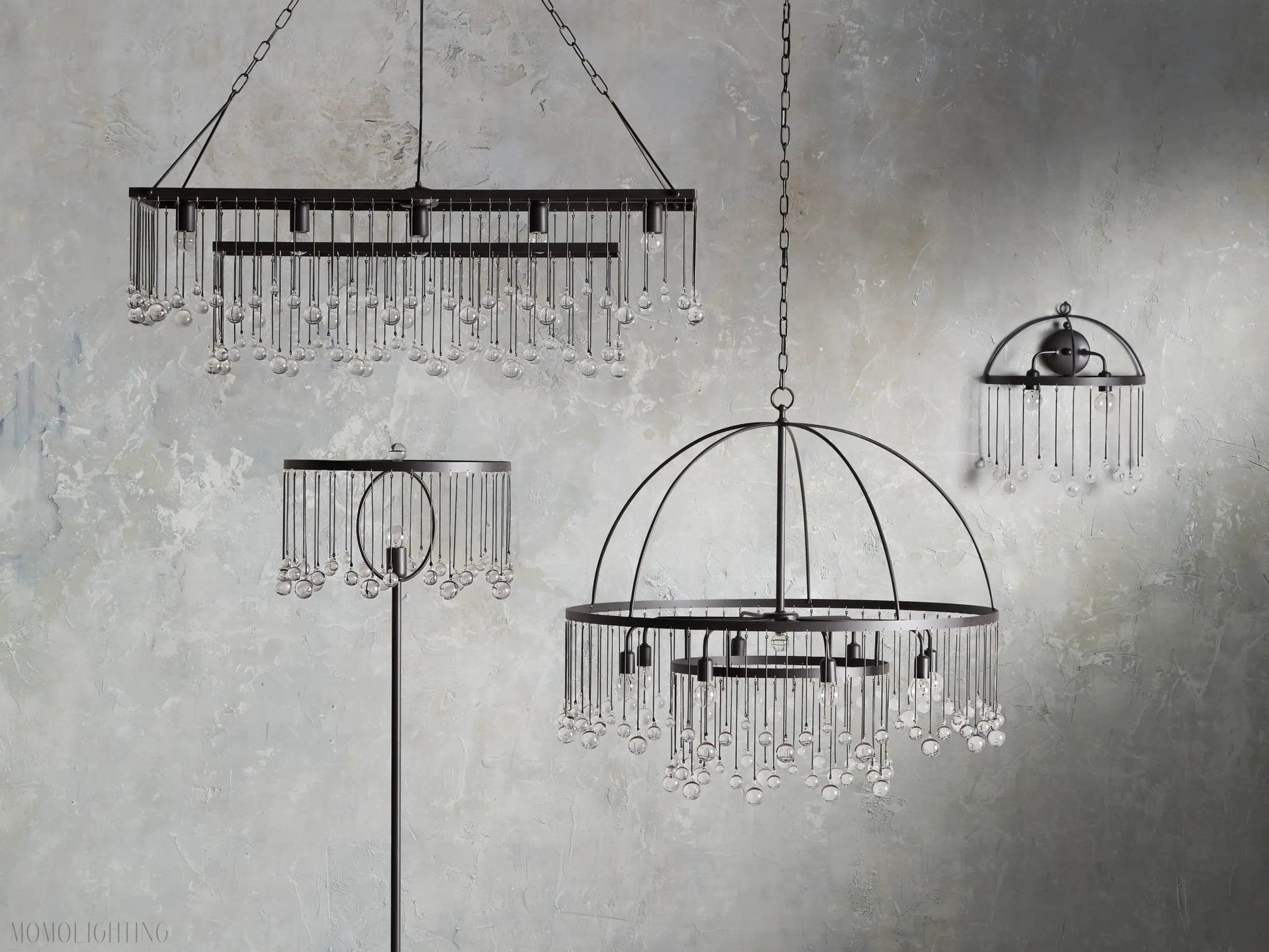 Aubrey Crystal Ball Round Chandelier 5 Light / 8 Light-Nobipets