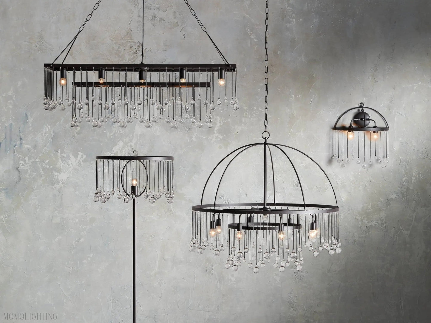 Aubrey Crystal Ball Round Chandelier 5 Light / 8 Light-Nobipets