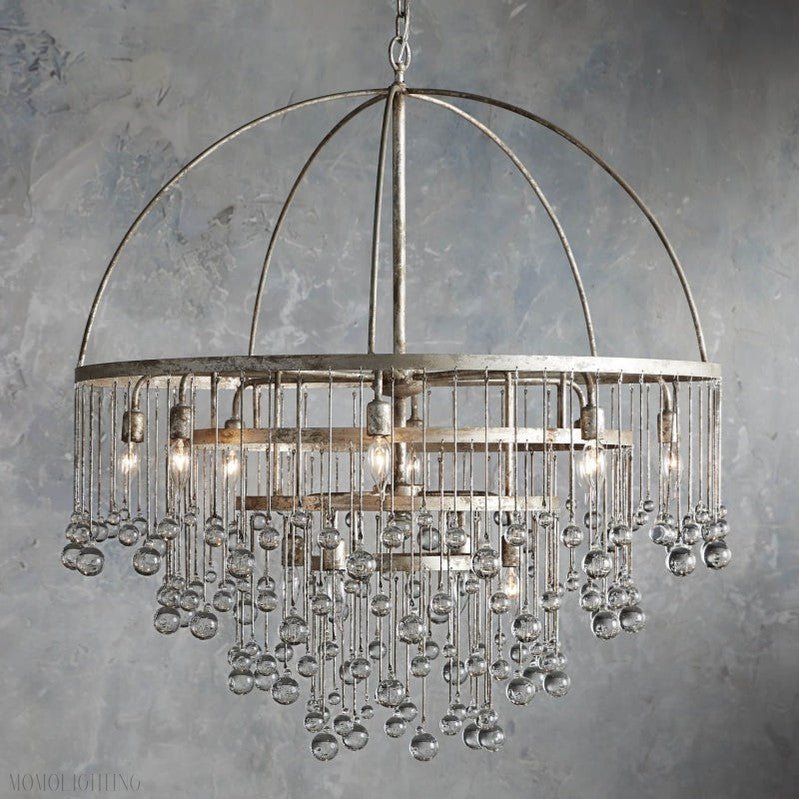 Aubrey Modern Crystal Ball 4 Tier Chandelier-Nobipets