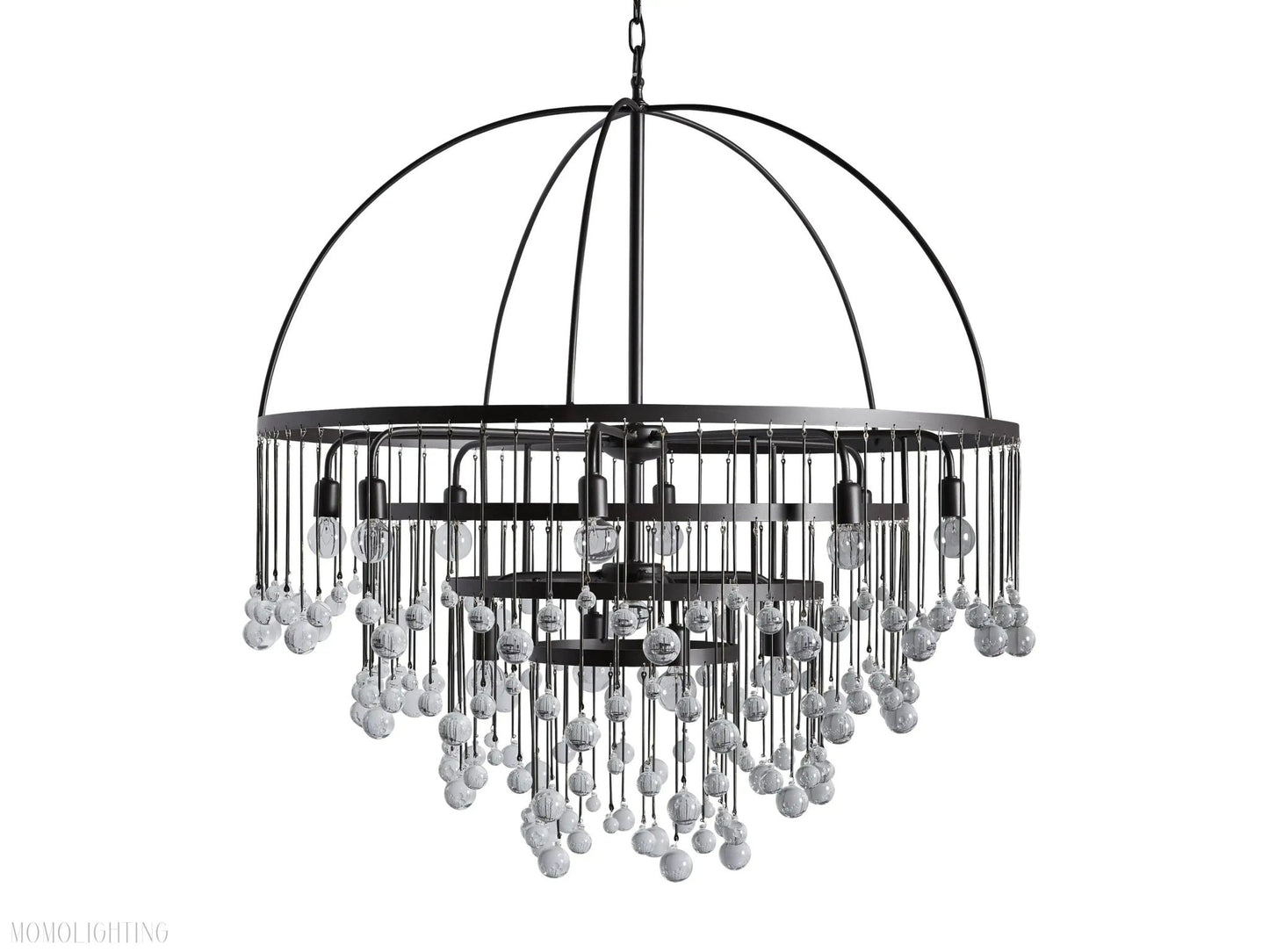 Aubrey Modern Crystal Ball 4 Tier Chandelier-Nobipets