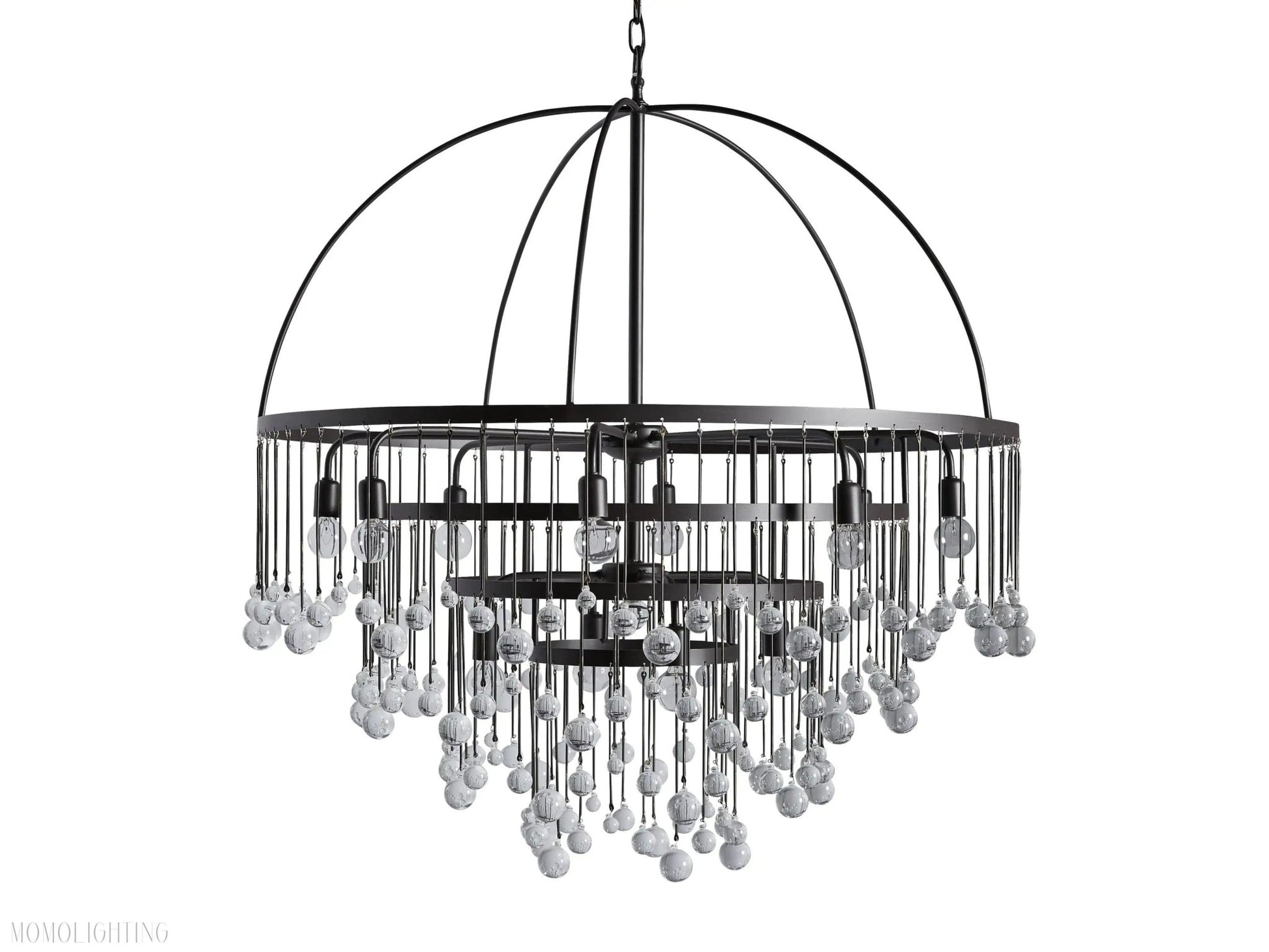 Aubrey Modern Crystal Ball 4 Tier Chandelier-Nobipets