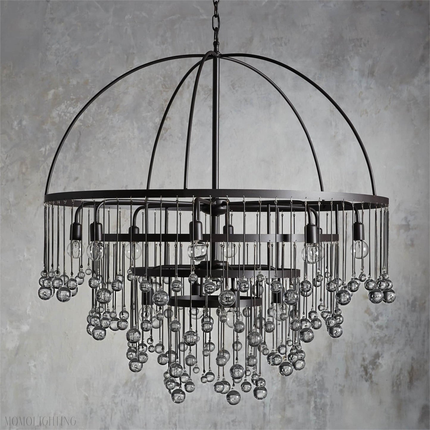 Aubrey Modern Crystal Ball 4 Tier Chandelier-Nobipets
