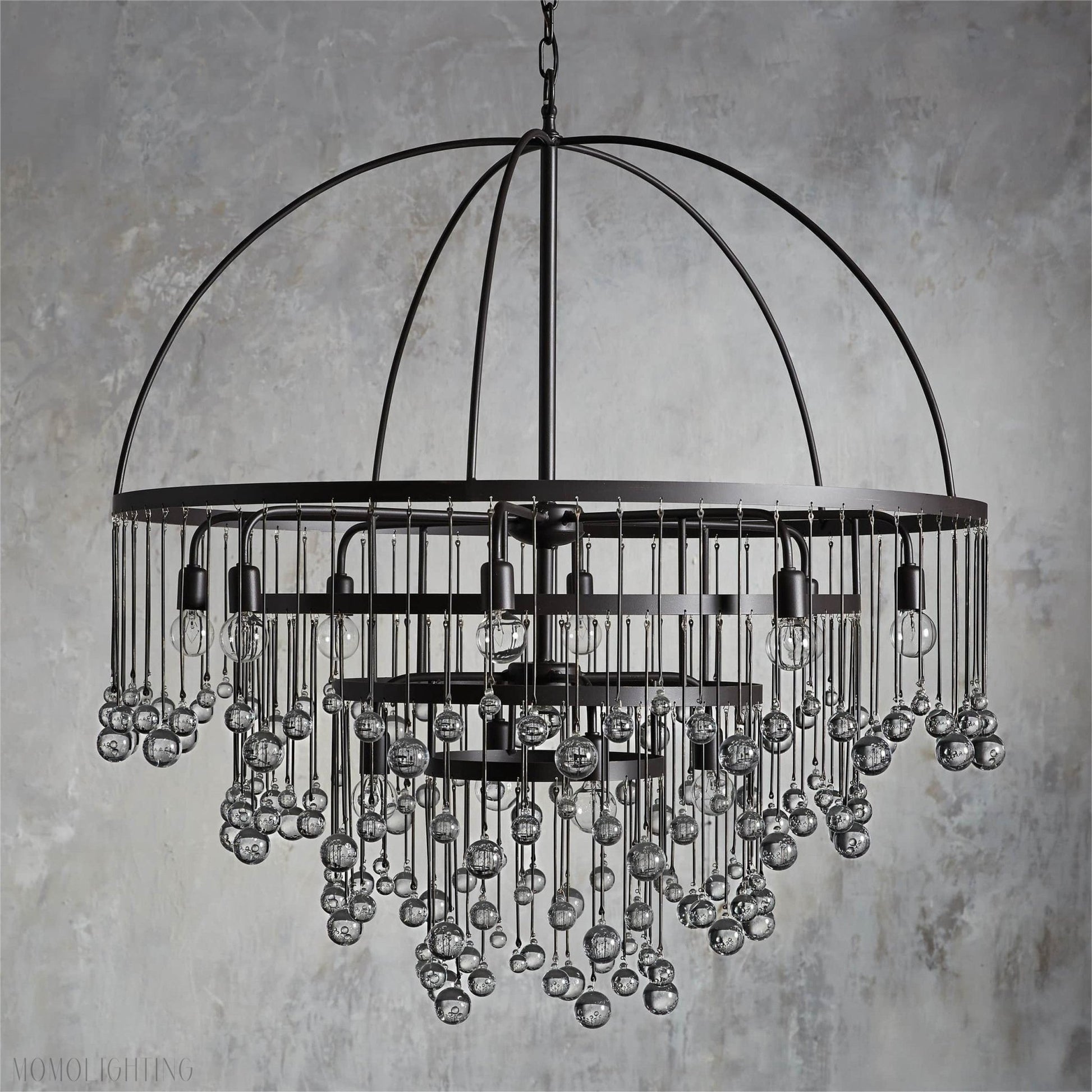 Aubrey Modern Crystal Ball 4 Tier Chandelier-Nobipets