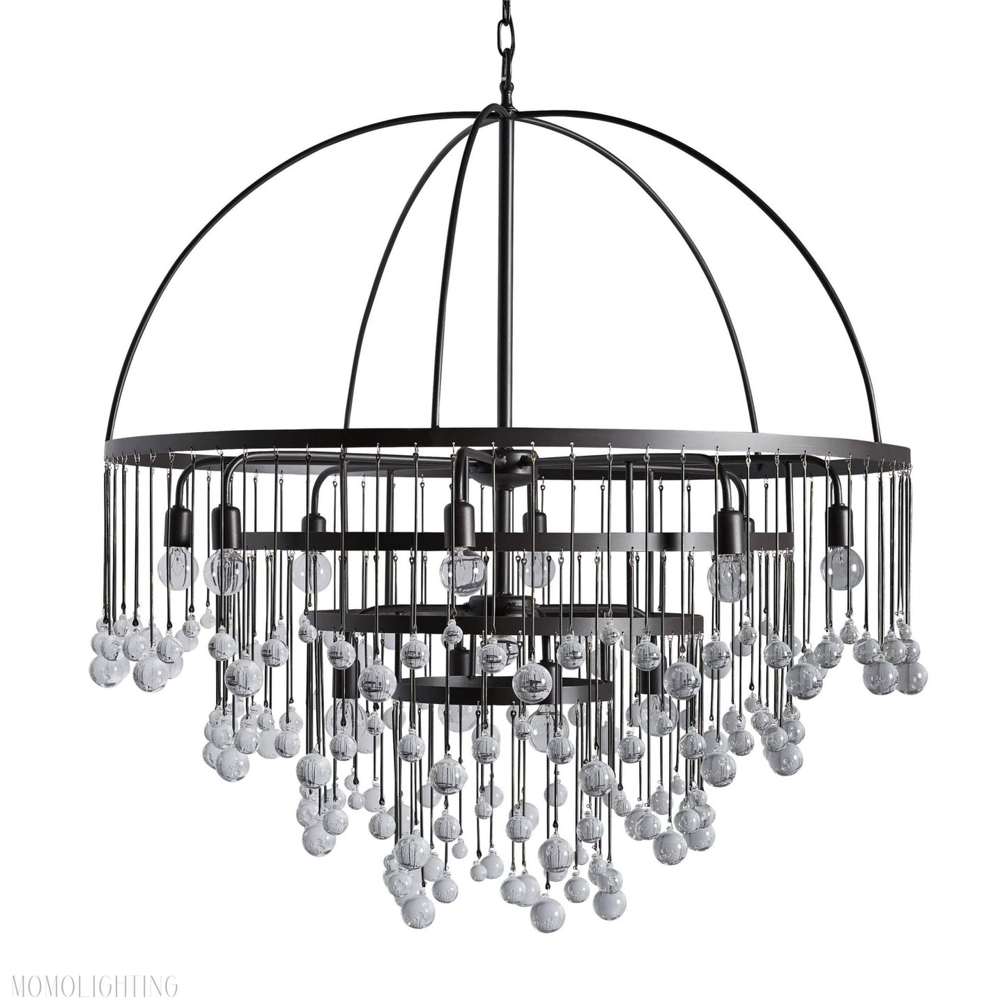 Aubrey Modern Crystal Ball 4 Tier Chandelier-Nobipets