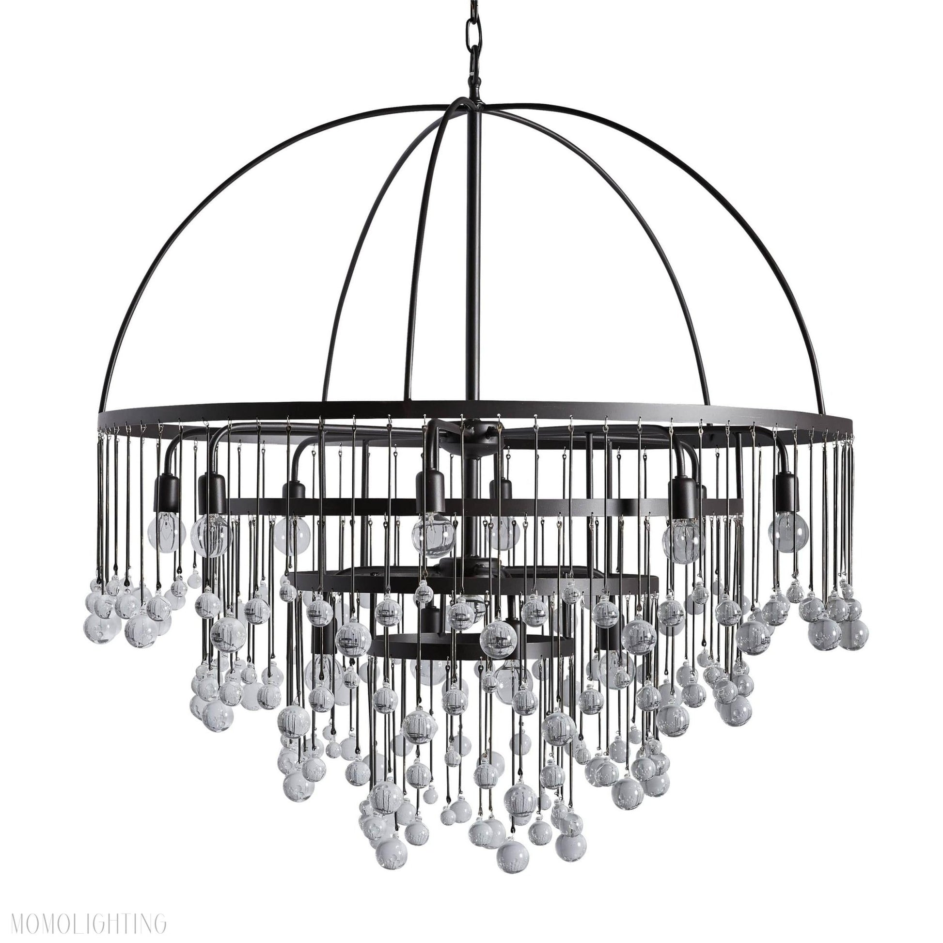 Aubrey Modern Crystal Ball 4 Tier Chandelier-Nobipets