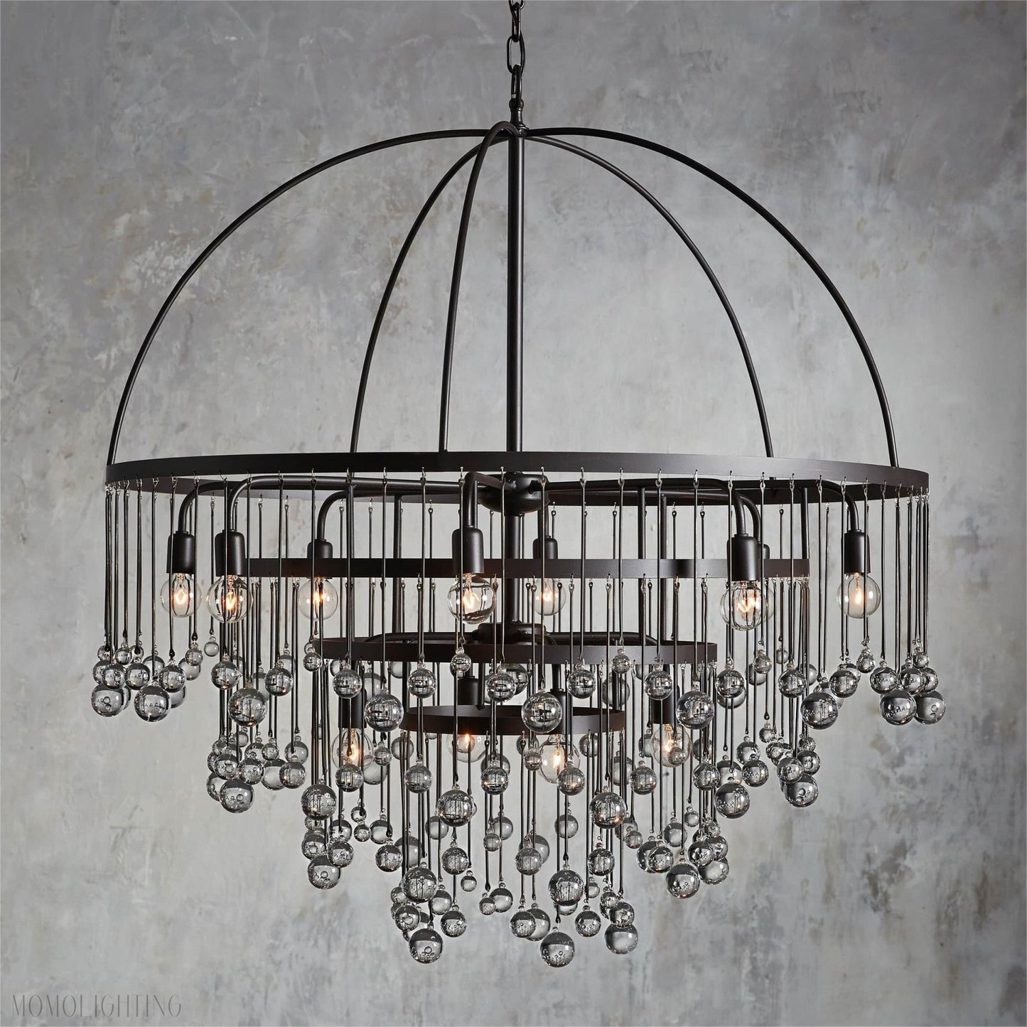 Aubrey Modern Crystal Ball 4 Tier Chandelier-Nobipets