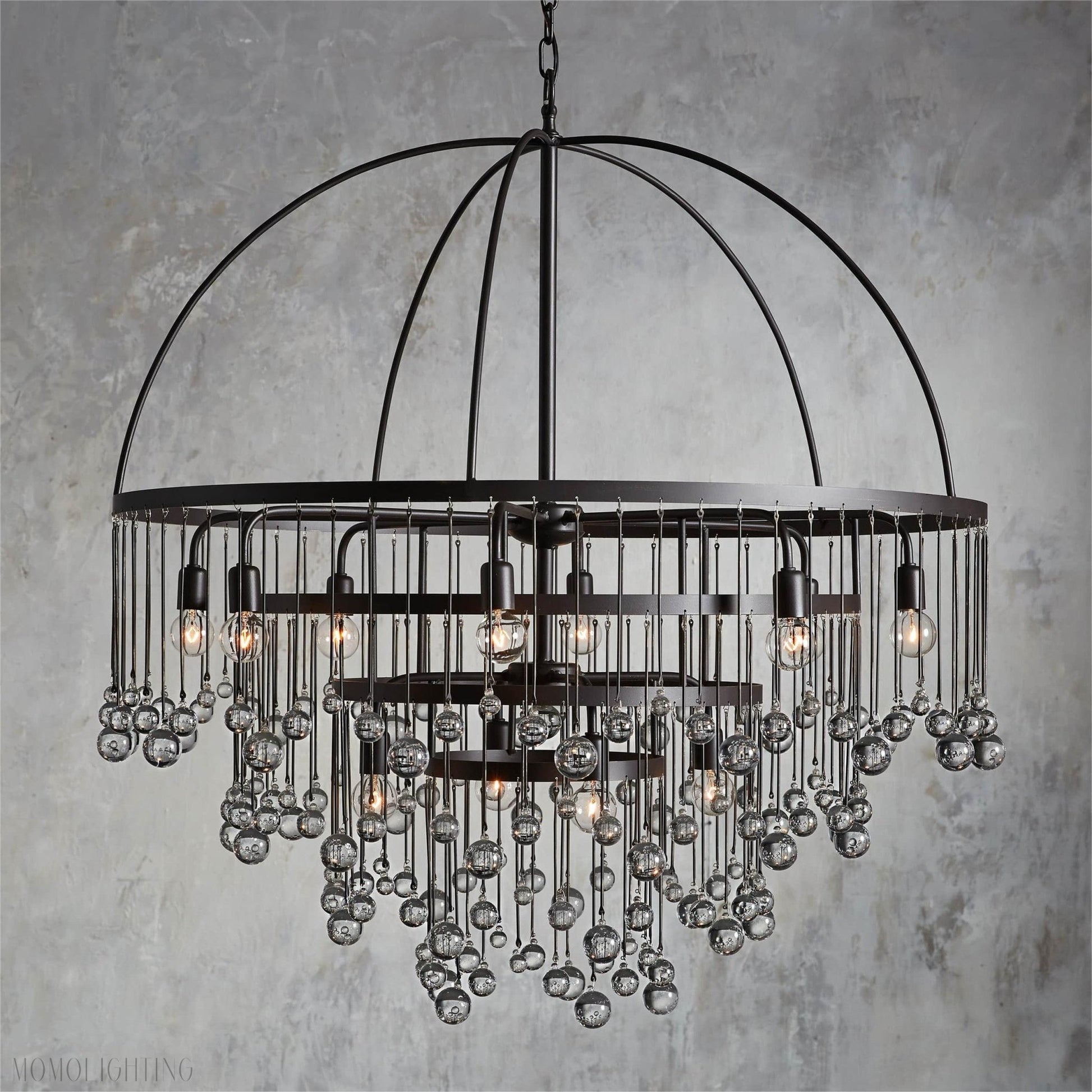 Aubrey Modern Crystal Ball 4 Tier Chandelier-Nobipets