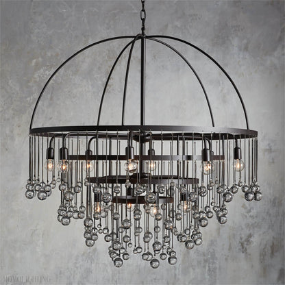 Aubrey Modern Crystal Ball 4 Tier Chandelier-Nobipets