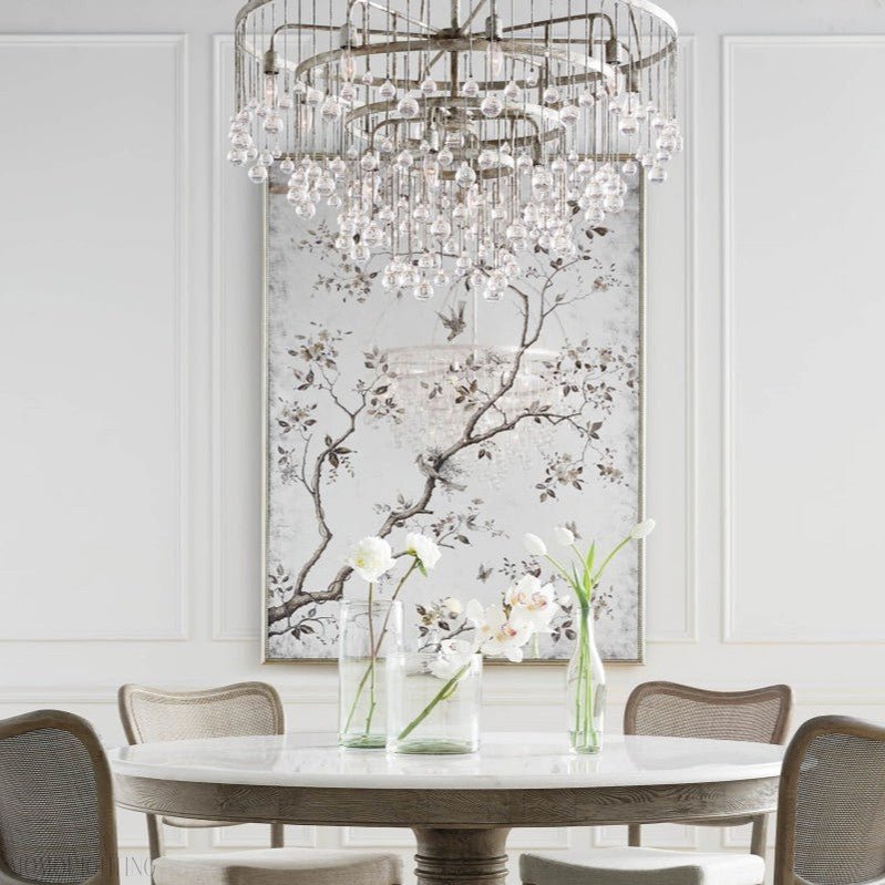 Aubrey Modern Crystal Ball 4 Tier Chandelier-Nobipets