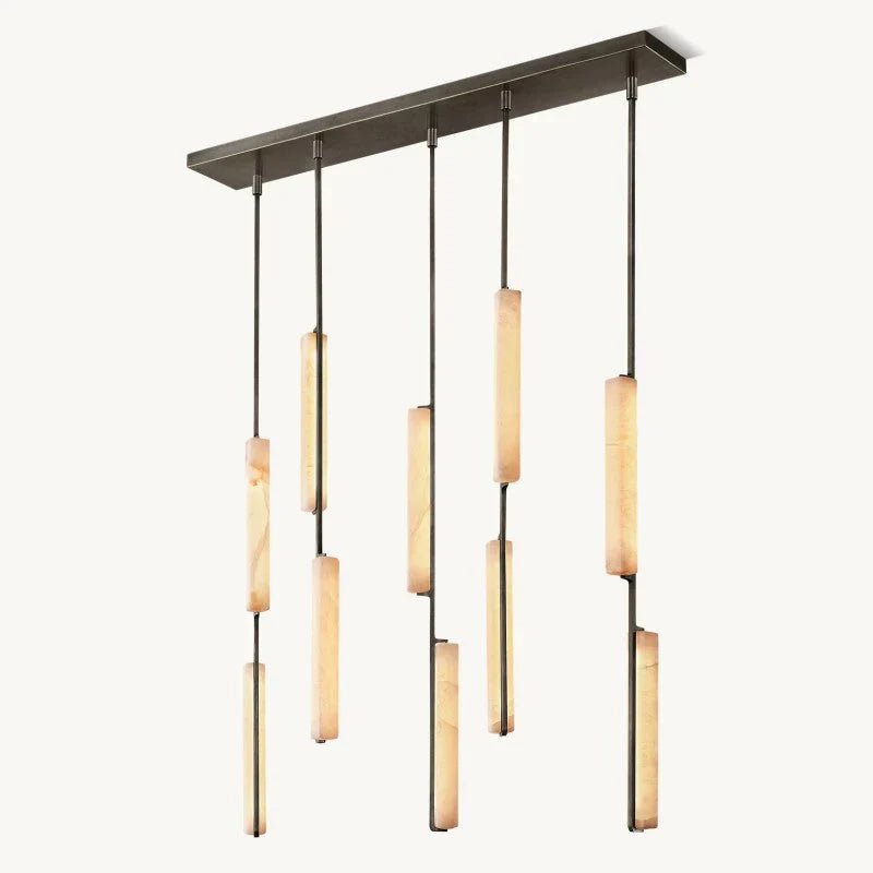 Audon Alabaster Linear Chandelier 54"-Nobipets