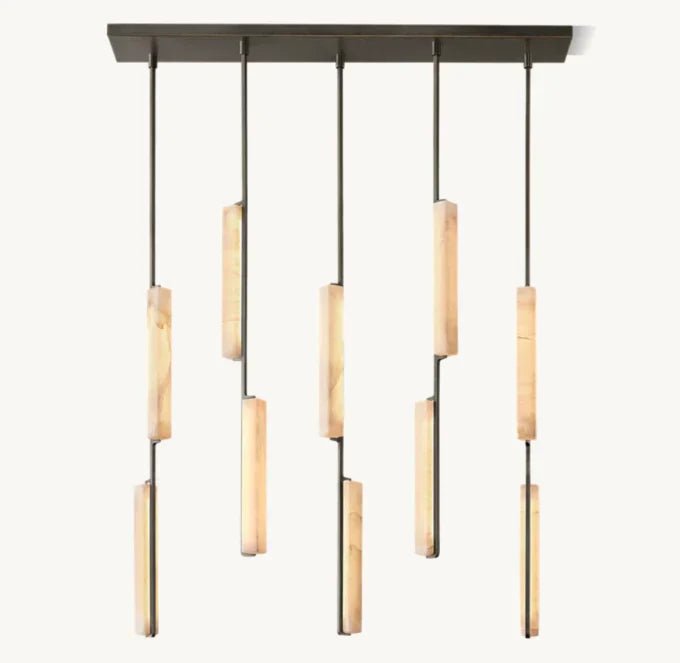 Audubon Alabaster Linear Chandelier 54"